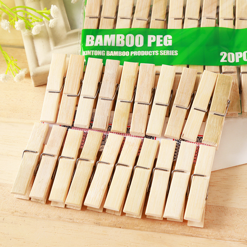 Woodworking Z Clips - 20Pcs 천연 대나무 옷 못 나무