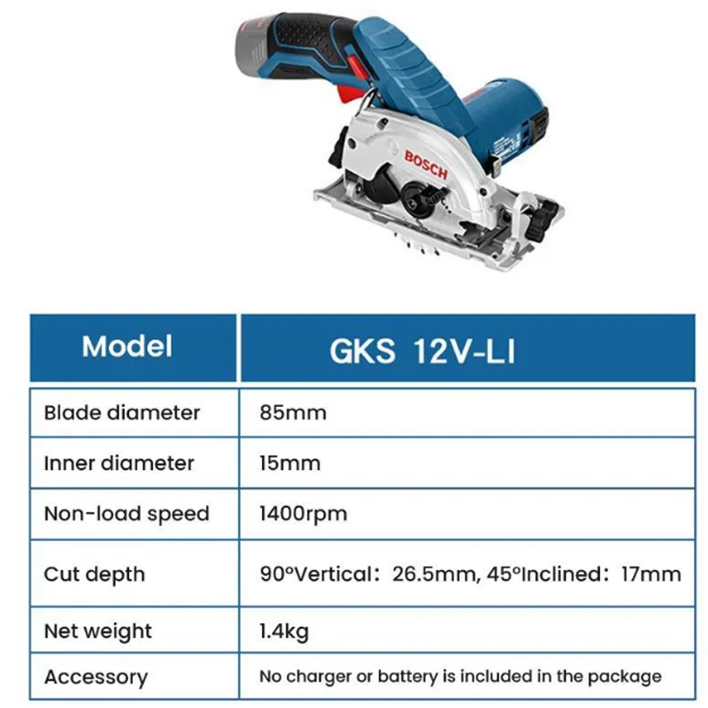 BOSCH GKS 12V-LI 전기 원형 톱 전문 다기 - Woodworking Saw 리뷰 및 가격