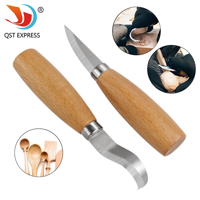 스테인리스 철 조각 칼 너도밤나무 손잡이 곡선형 직선형 - Woodworking Jobs 리뷰 및 가격
