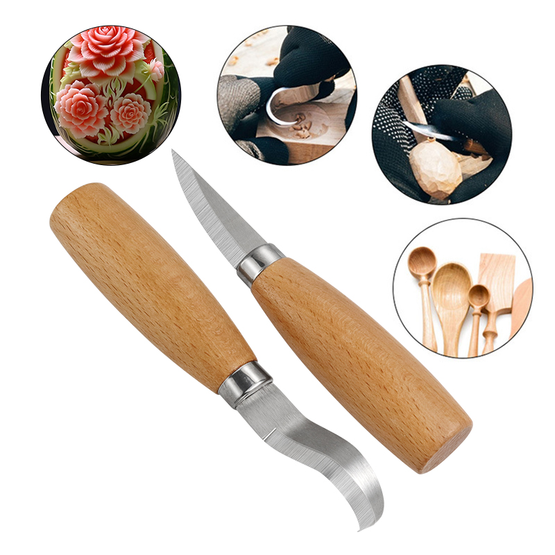 스테인리스 철 조각 칼 너도밤나무 손잡이 곡선형 직선형 - Woodworking Jobs 리뷰 및 가격