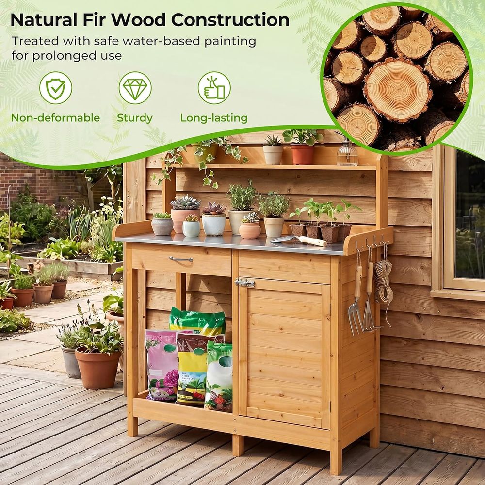 야외 화분 키우기용 테이블, 나무 정원 작업대, 수납장 - Workbench Woodworking 리뷰 및 가격