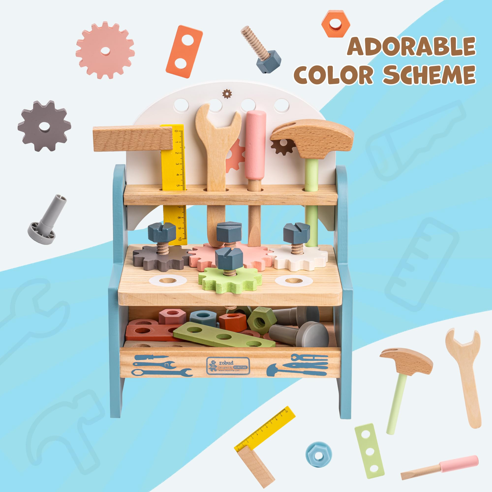 ROBUD 미니 나무 공구 작업대 세트 역할놀이 세트  - Woodworking Plan 리뷰 및 가격