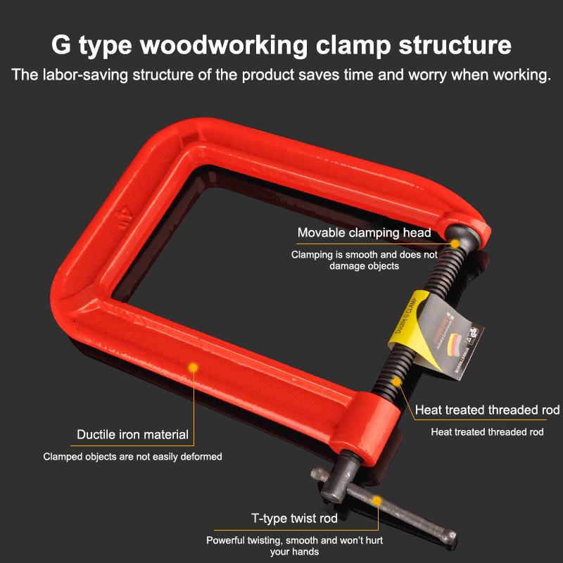 G 클램프 딥 리치 C 클램프 1/1.5/2 인치 C- - Woodworking Clamp 리뷰 및 가격