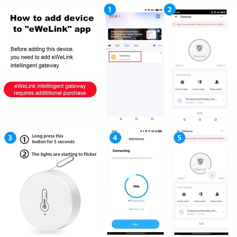 AEE6-Zigbee 온도 및 습도 센서 Ewelink - Woodworking App 리뷰 및 가격